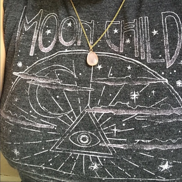 Rose Quartz Drop Necklace - Picture 2 of 5